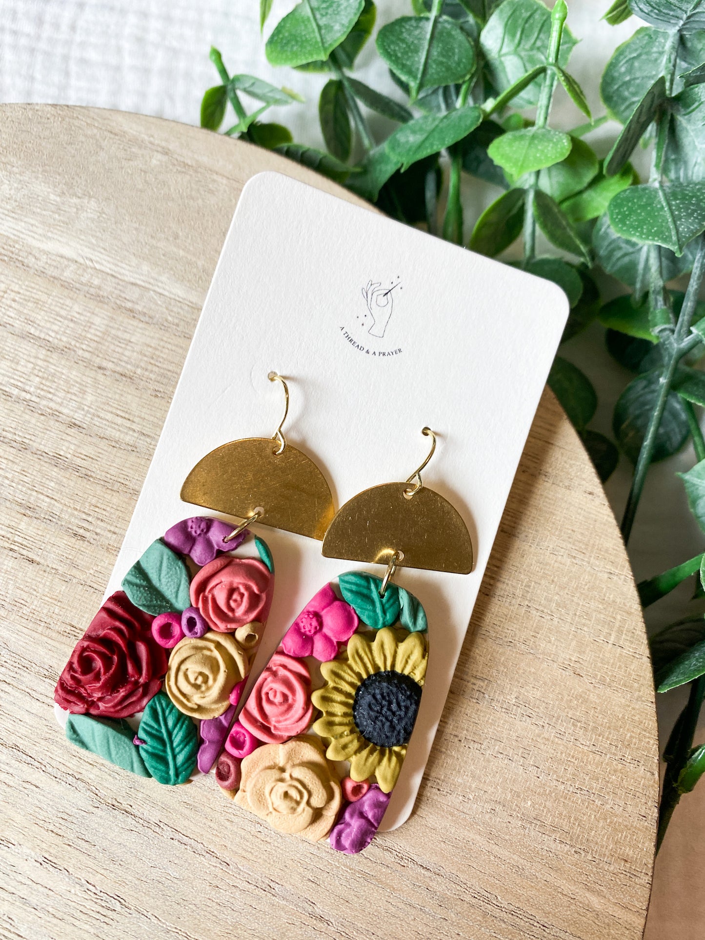 Sunflower Days | Flower Garden Earrings | Dangle Clay Earrings