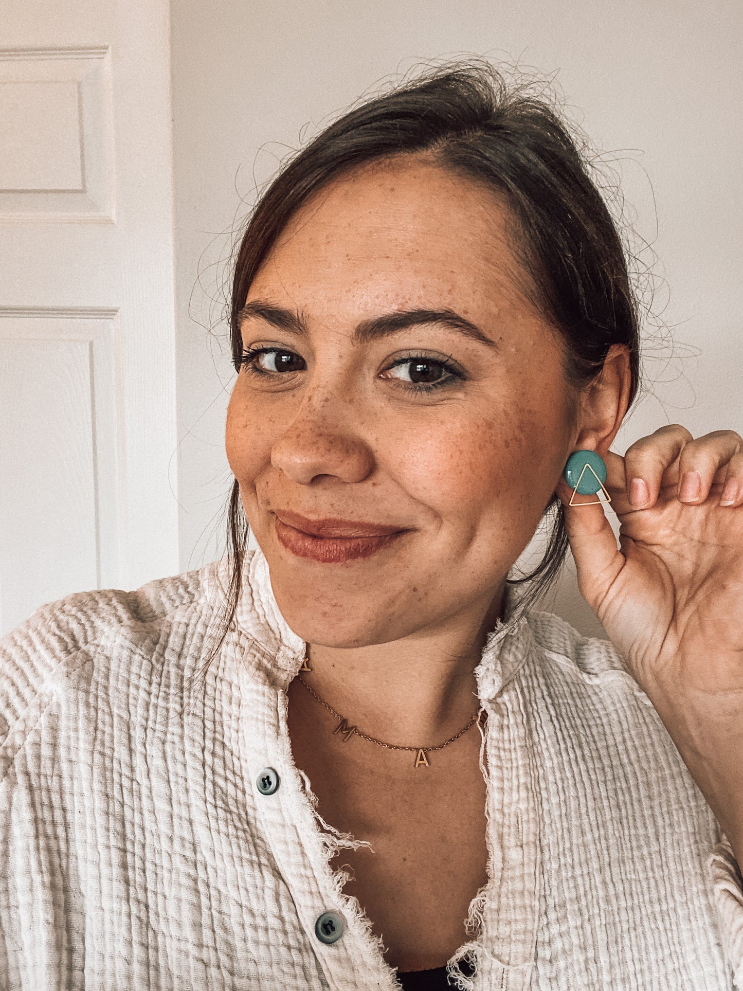 Triangle Cute Clay Studs | Fancy Studs | Fall Colors | Dainty Fall Earrings