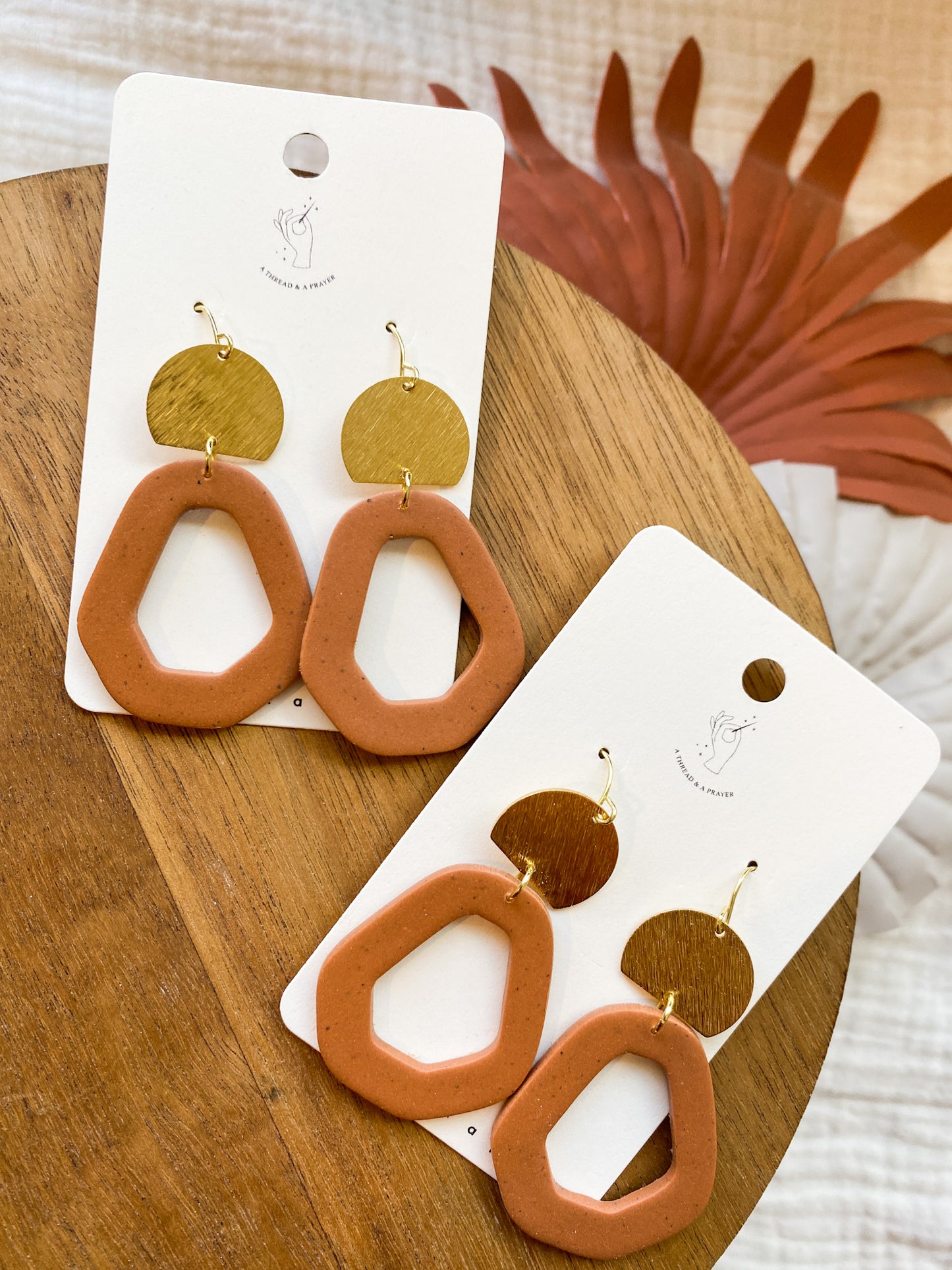 Terra Cotta Dangle Fall Earrings | Autumn Colors | Cute and Trendy Polymer Clay Earrings