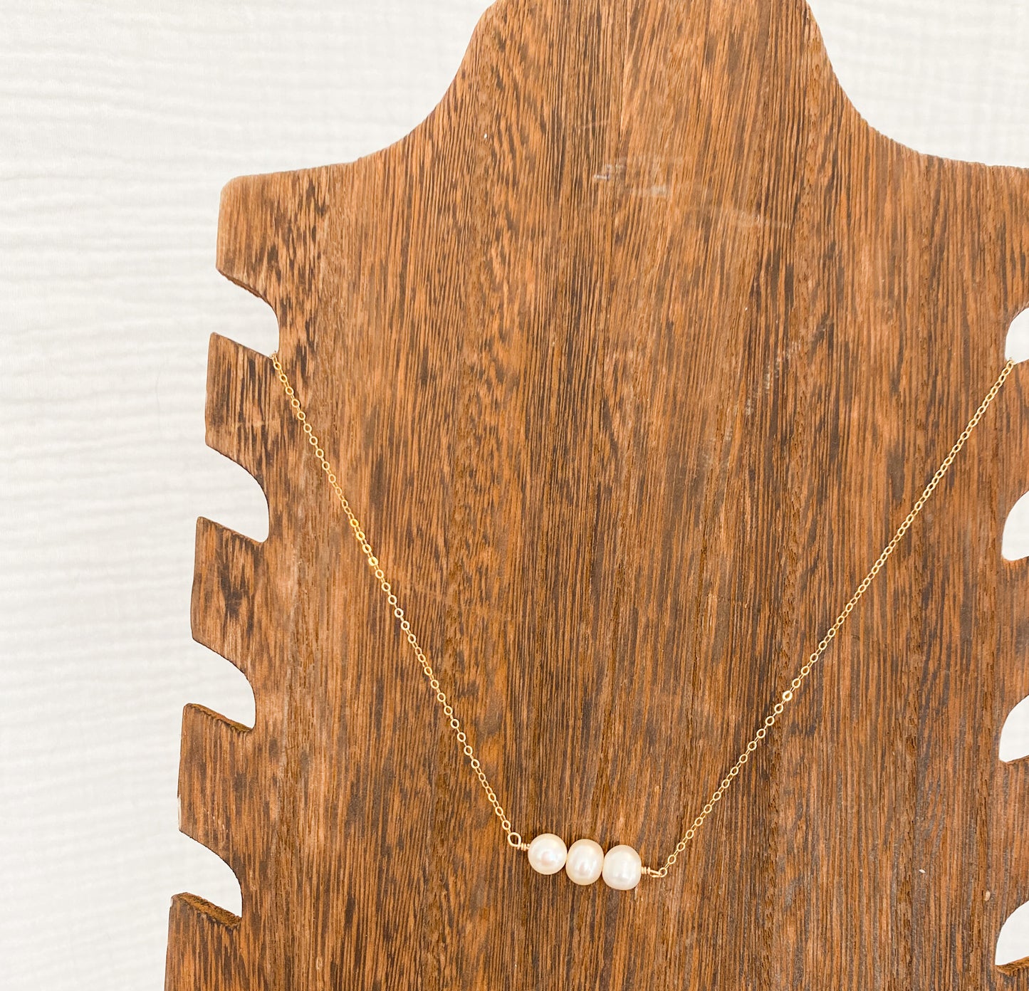 3 Pearl Necklace | Freshwater Pearls | Gold Fill Necklace | 18 Inch Chain
