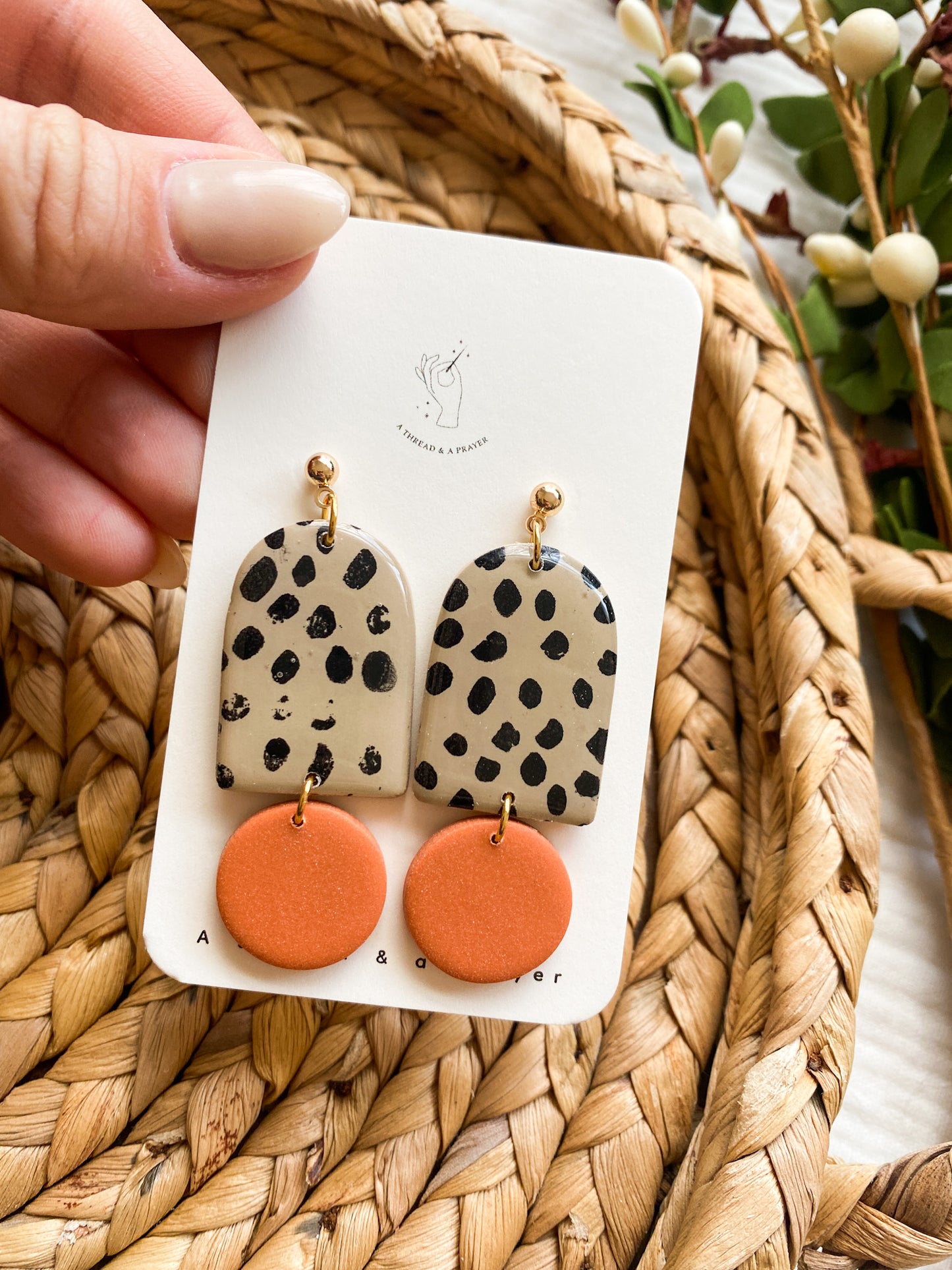 Cute Bright Pink Polka Dot Clay Earrings | Flirty Earrings | Gal Pal Gifts
