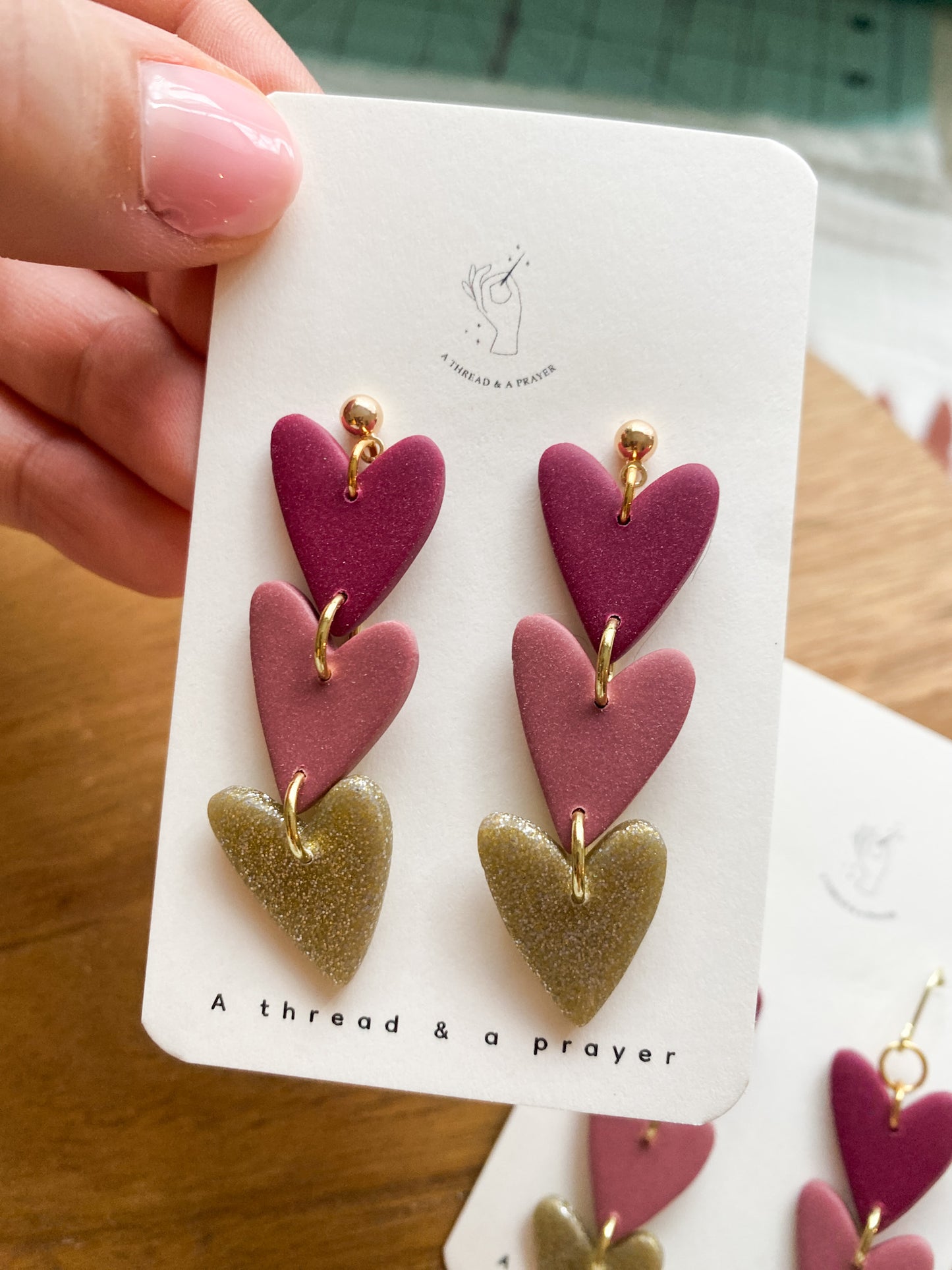 Style 2: Cute Valentine's Day Heart Dangles | Galentine's Day Earrings | Pink Earrings | Lightweight