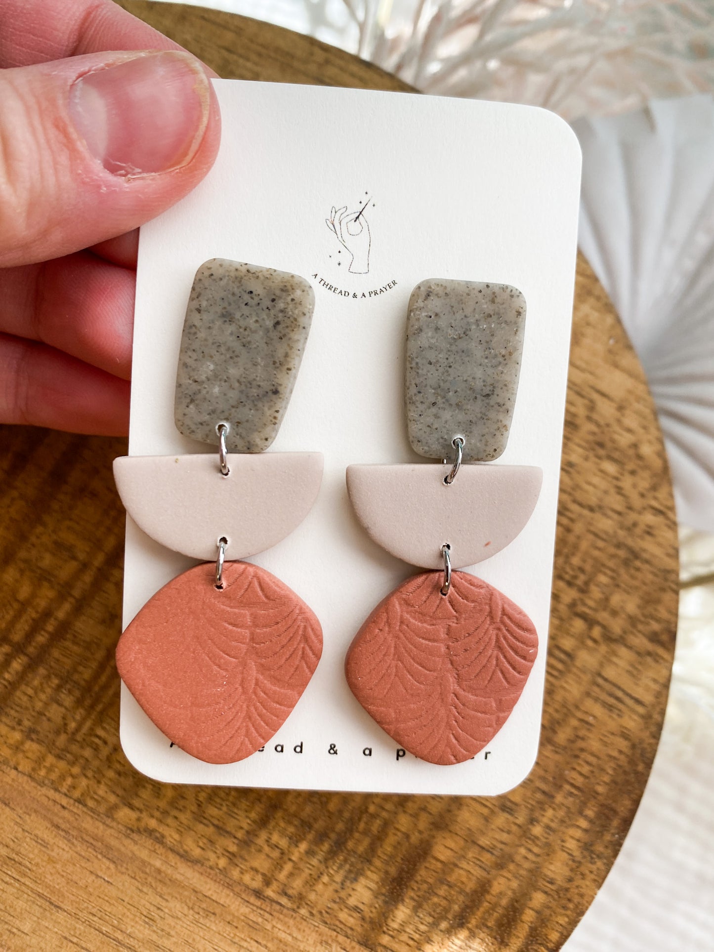 Shades of Pink Spring Statement Earrings | Neutral Earrings | Dainty Earrings | Lightweight
