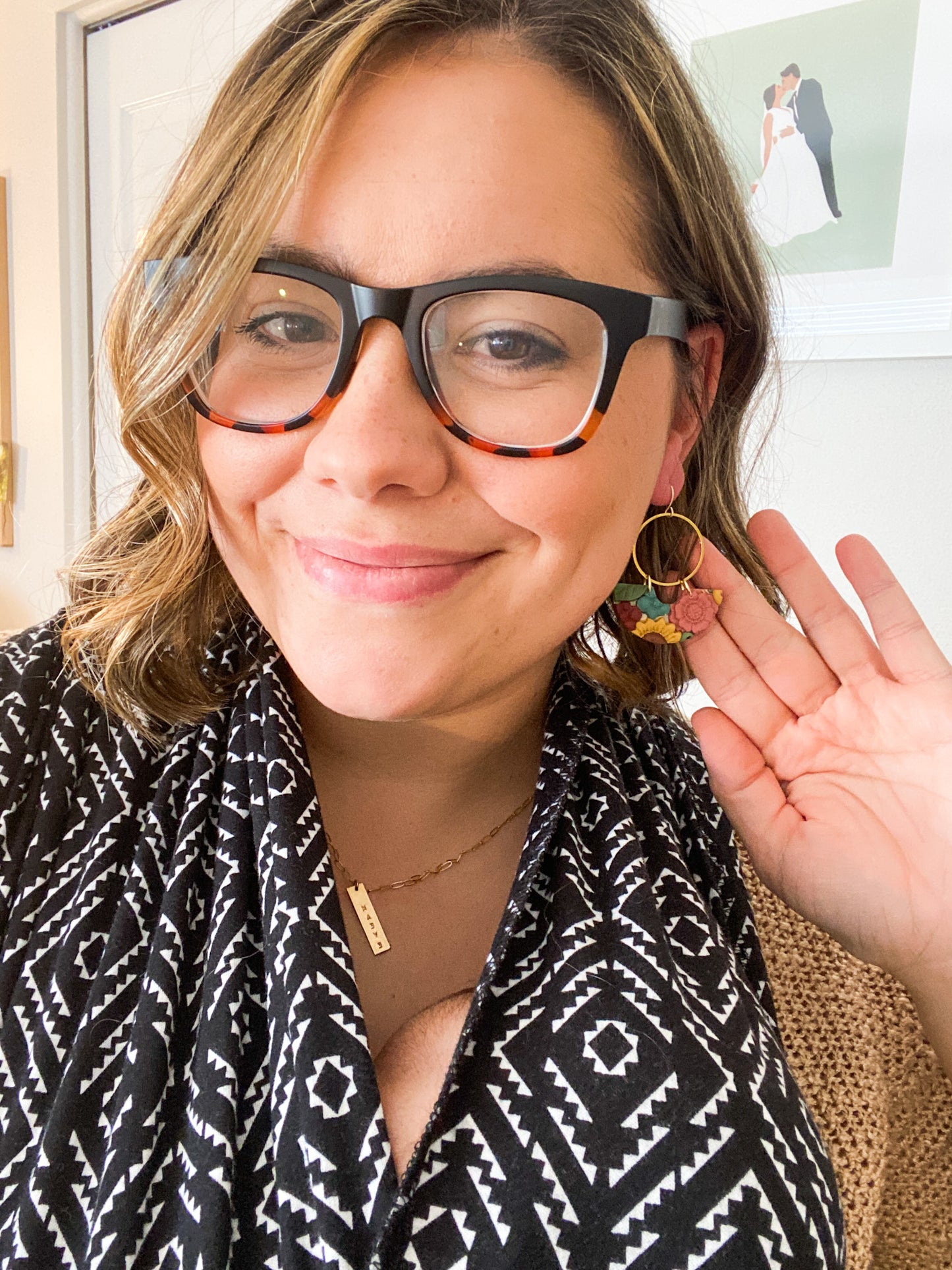 Spring Floral Earrings Style 3 | Flower Garden Earrings | Dangle Clay Earrings