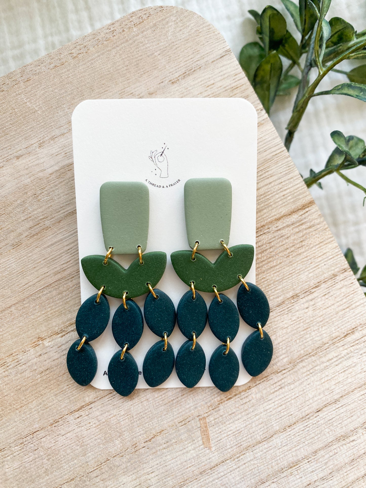 Green with Envy Dangle Clay Earrings | Shades of Green | Easy Spring Style | Everyday Wear | Basic Earrings