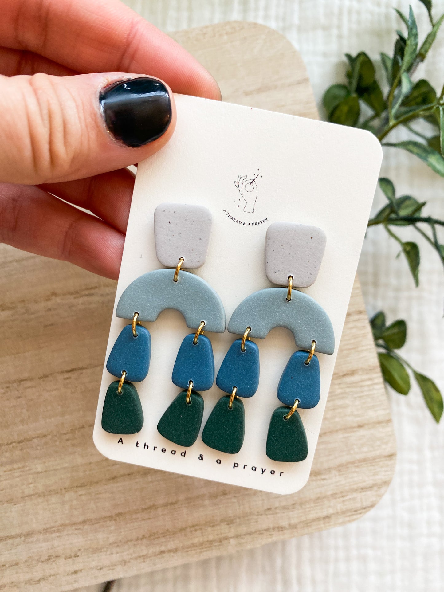 Spring Showstopper Dangle Clay Earrings | Shades of Blue | Easy Spring Style | Everyday Wear | Basic Earrings
