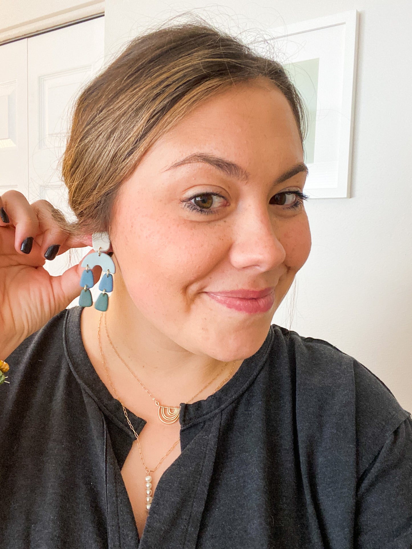 Spring Showstopper Dangle Clay Earrings | Shades of Blue | Easy Spring Style | Everyday Wear | Basic Earrings
