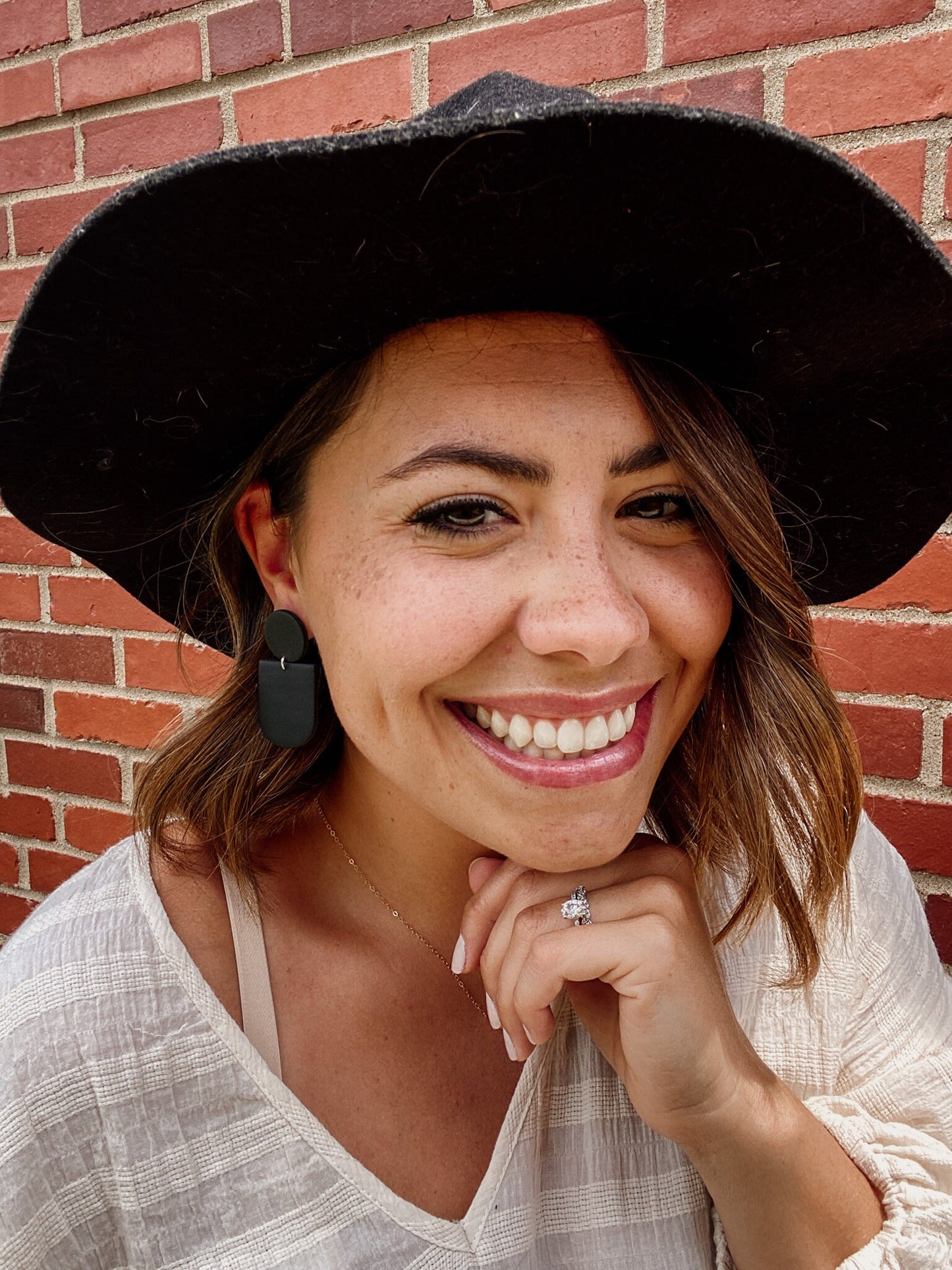 Matte Black Polymer Clay Earring | Handmade | Titanium Earrings | Drop Earrings | Abstract Style Earring