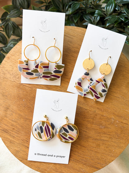 Almost Fall Stained Glass Style Earrings