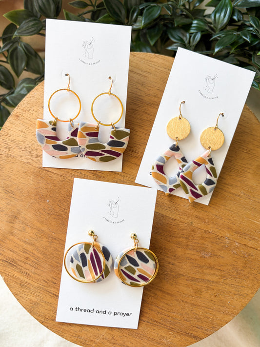 Almost Fall Stained Glass Style Earrings