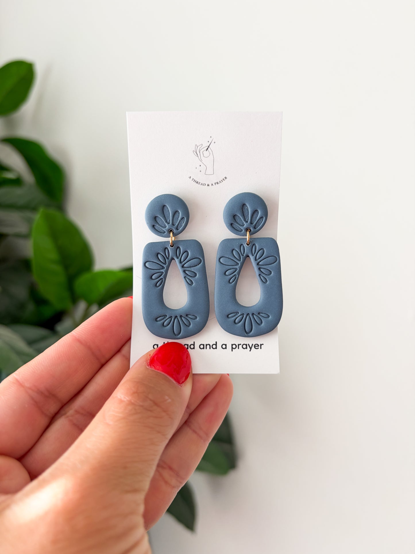 Boho Embossed Clay Earrings