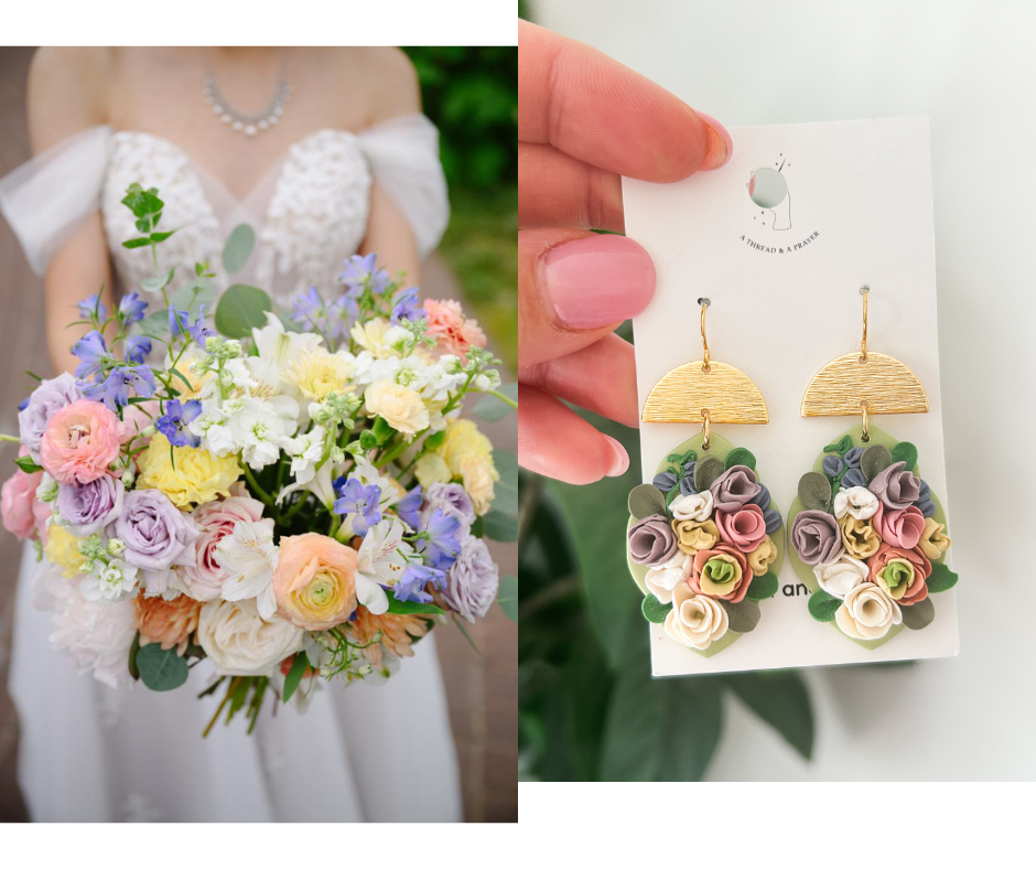 Custom Bridal Bouquet Re-Creation Earrings