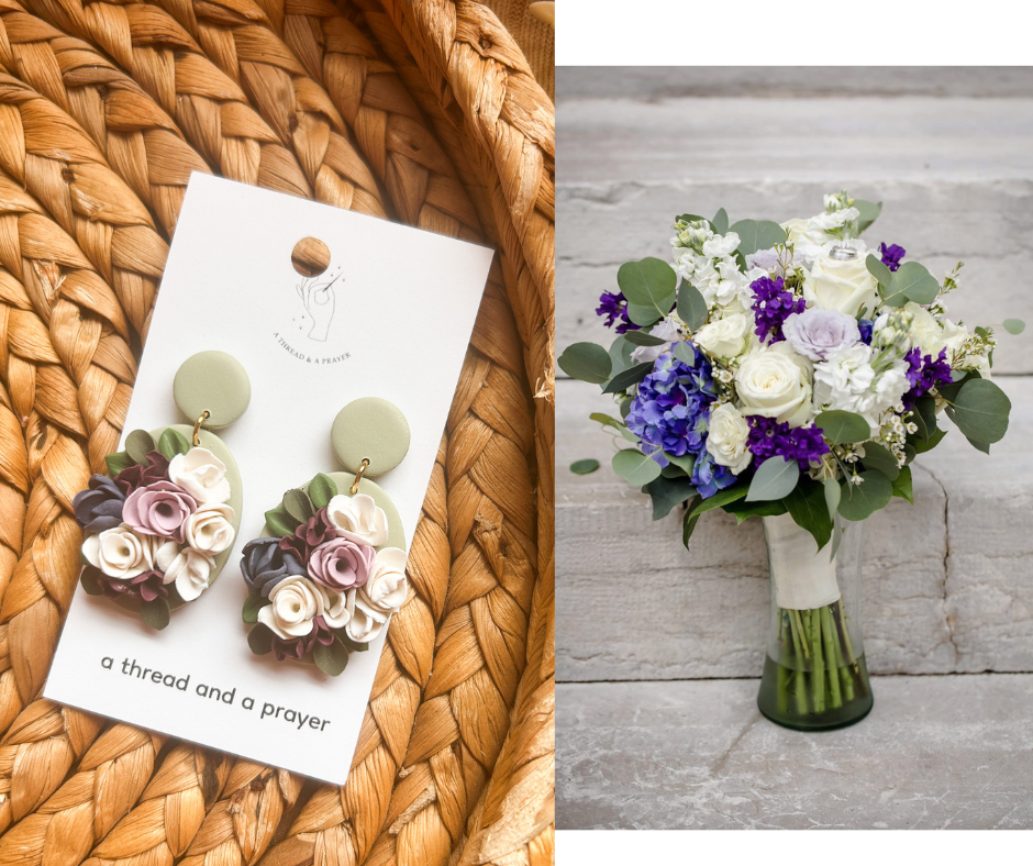 Custom Bridal Bouquet Re-Creation Earrings
