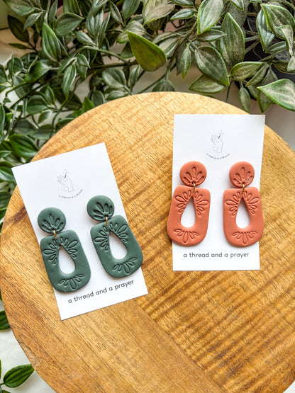 Boho Embossed Clay Earrings