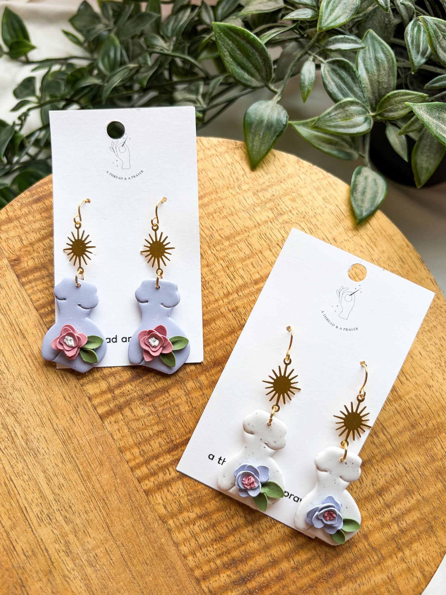 Summer Goddess Earrings with Florals