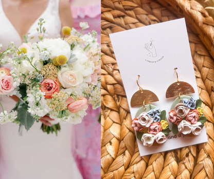 Custom Bridal Bouquet Re-Creation Earrings
