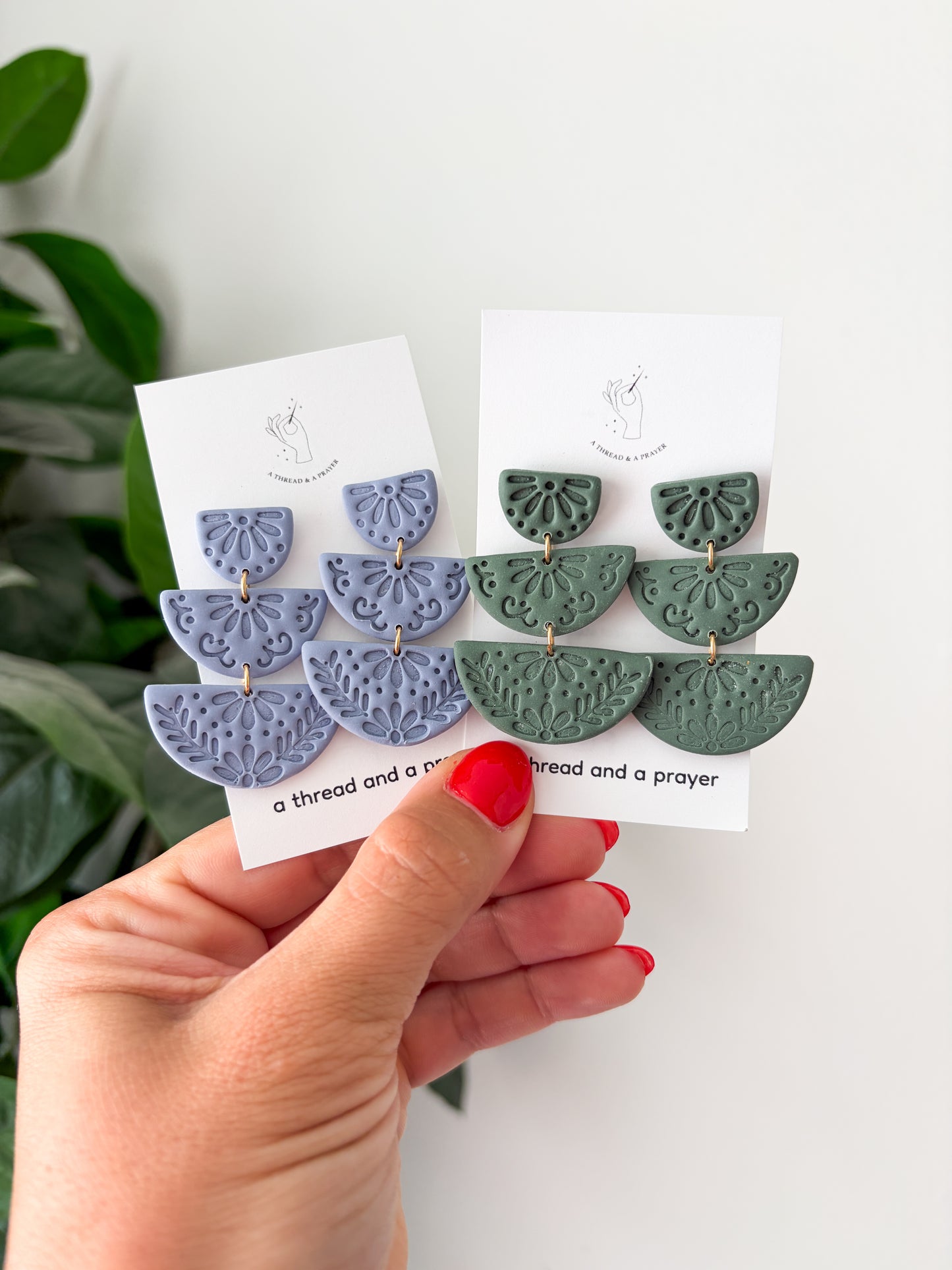Embossed and Cute Boho Large Dangles