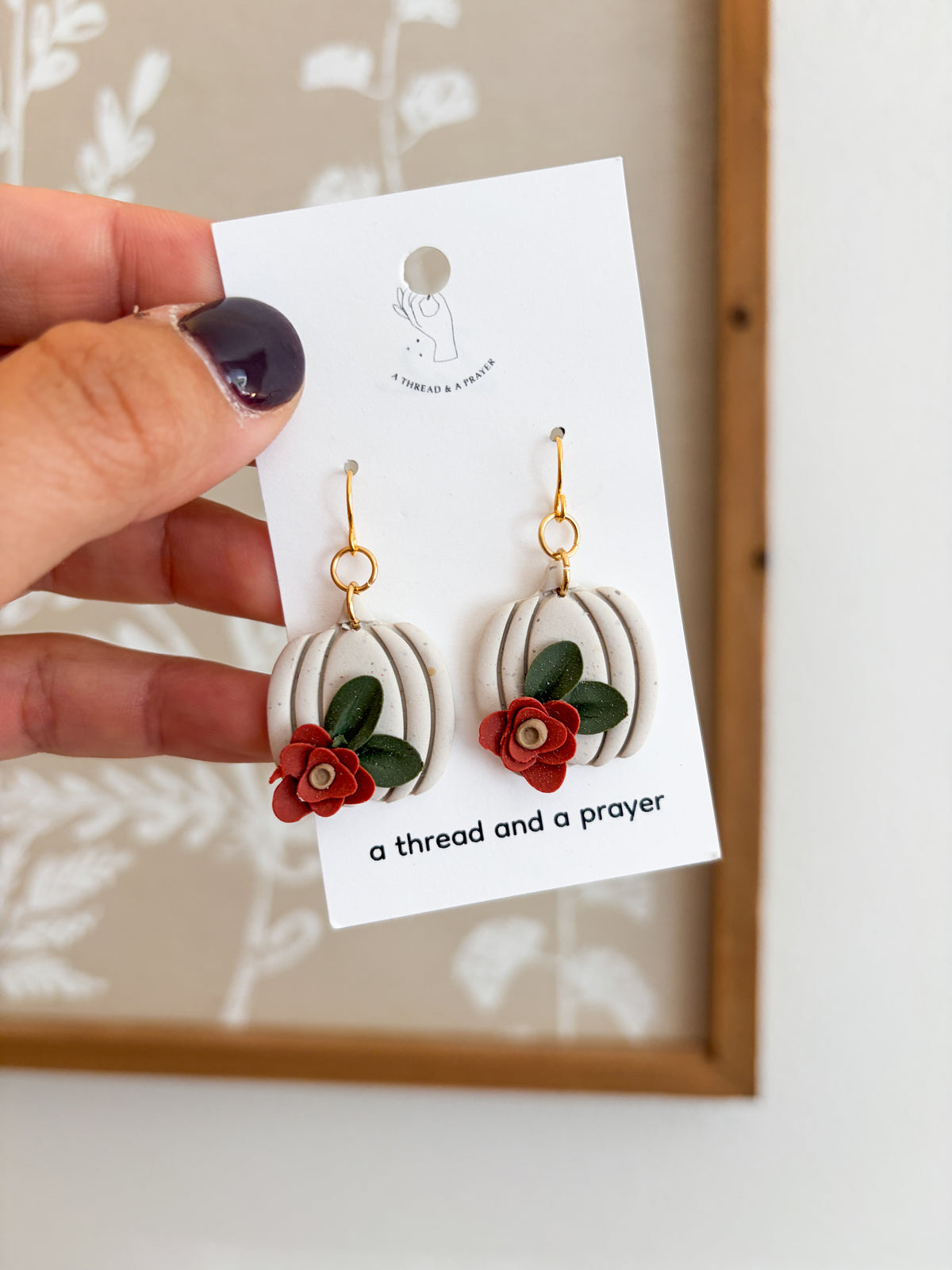 Pumpkin Patch Floral Earrings