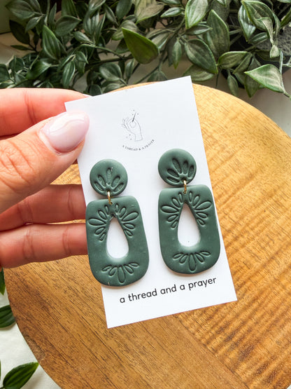 Boho Embossed Clay Earrings