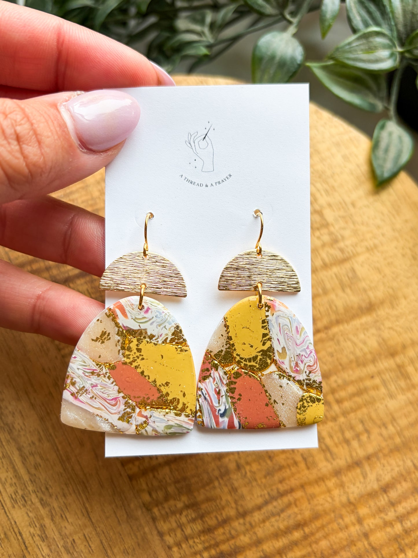 Summer Mosaic Style Clay Earrings