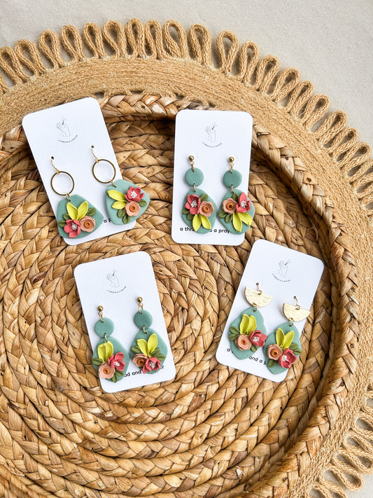 Vintage Era Floral Earring | Dainty Flower Earrings | Trendy Styles | Lightweight | Summer Styles