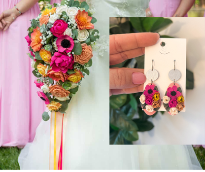 Custom Bridal Bouquet Re-Creation Earrings