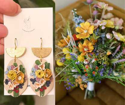 Custom Bridal Bouquet Re-Creation Earrings
