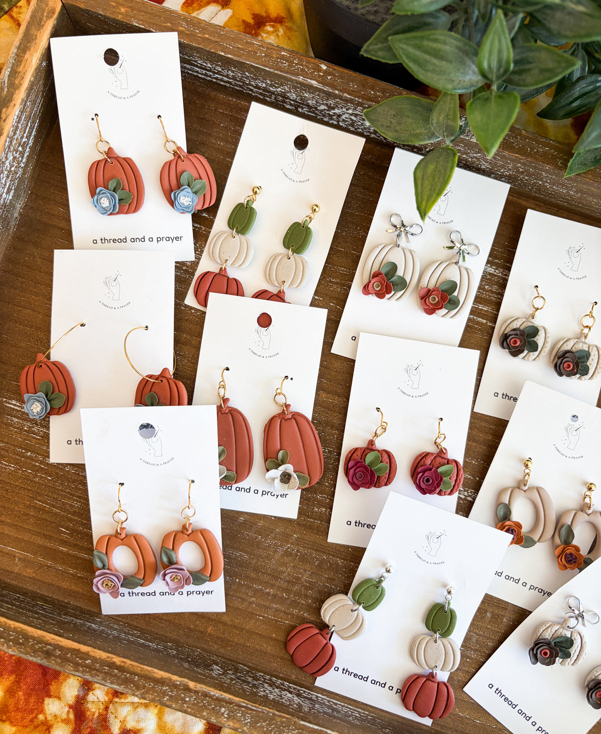 Pumpkin Patch Floral Earrings