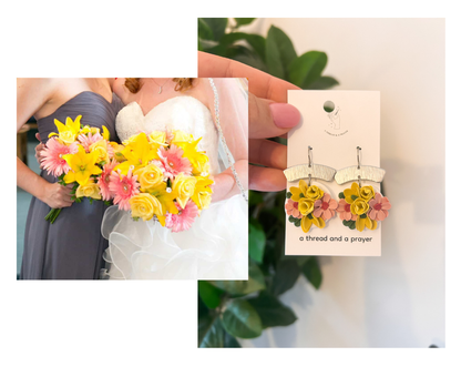 Custom Bridal Bouquet Re-Creation Earrings