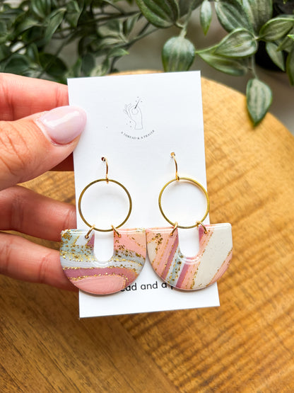 Cotton Candy Faux Gemstone Clay Earrings