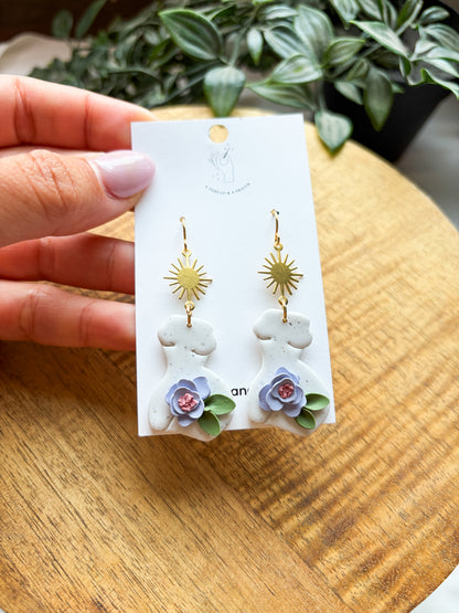 Summer Goddess Earrings with Florals