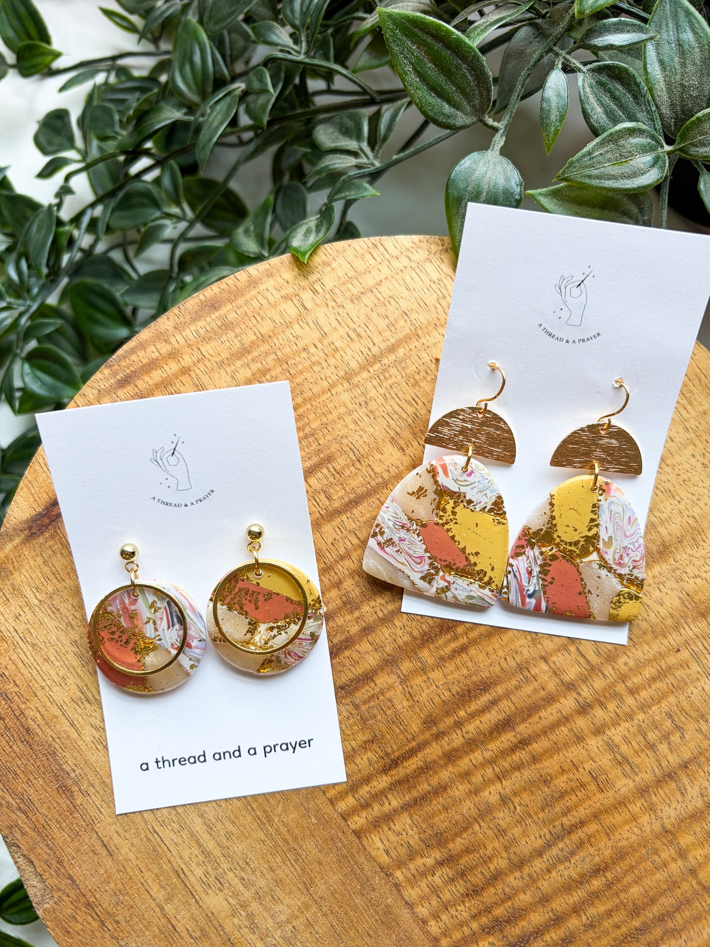 Summer Mosaic Style Clay Earrings