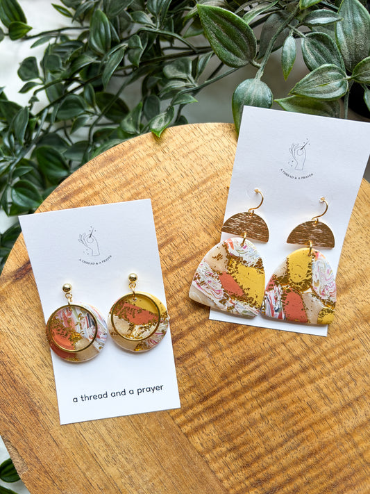 Summer Mosaic Style Clay Earrings