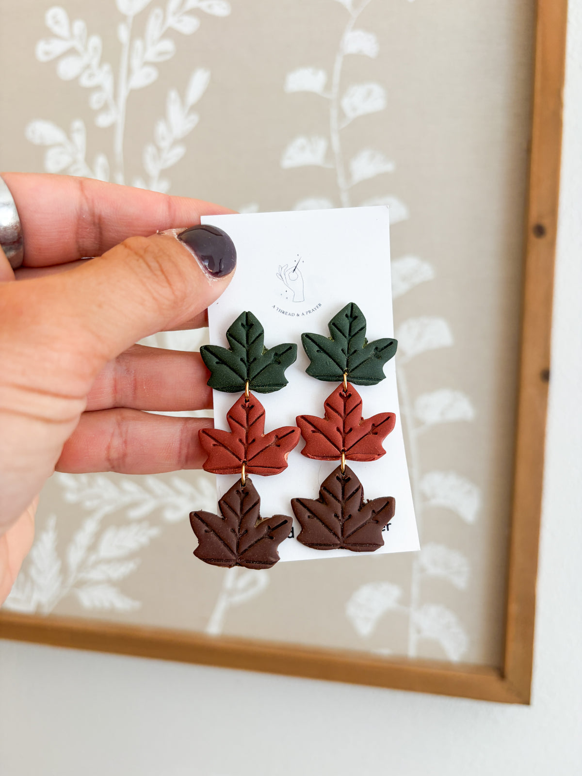 Autumn Falling Leaves Clay Earrings