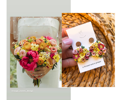 Custom Bridal Bouquet Re-Creation Earrings