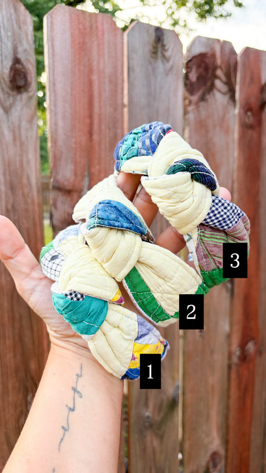 Vintage Quilt Top Knot Headbands | Vintage | Comfy Headbands | Patchwork Quilt