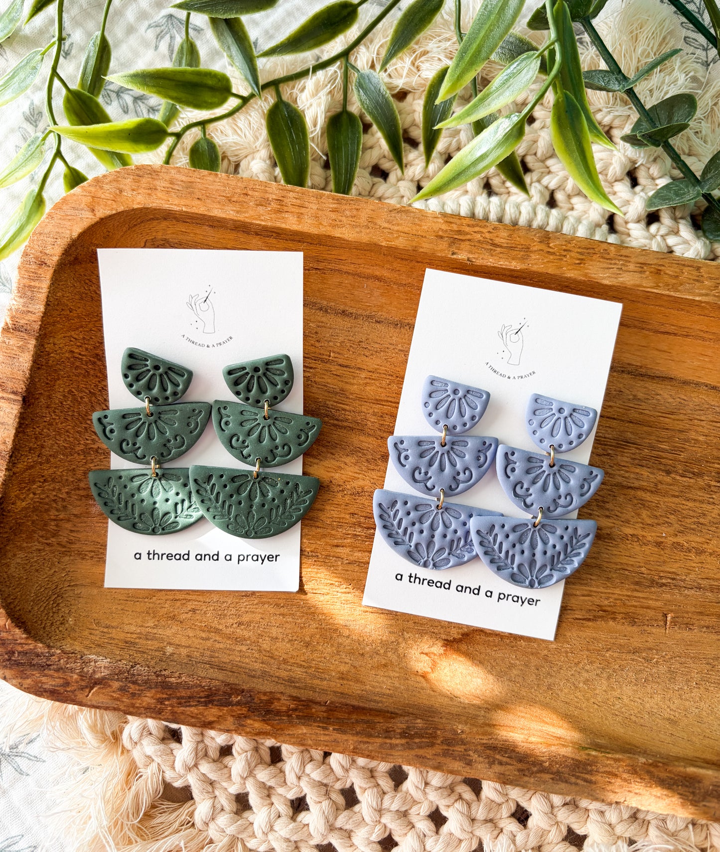 Embossed and Cute Boho Large Dangles