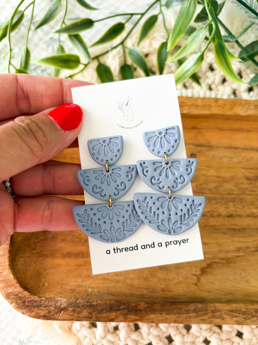 Embossed and Cute Boho Large Dangles