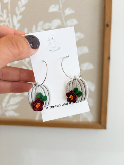 Pumpkin Patch Floral Earrings