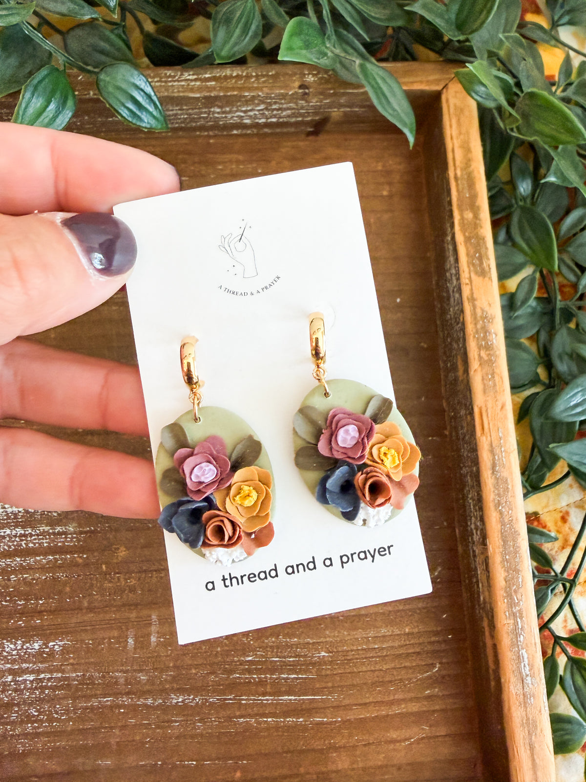 Fall Florals Clay Flower Autumn Earrings