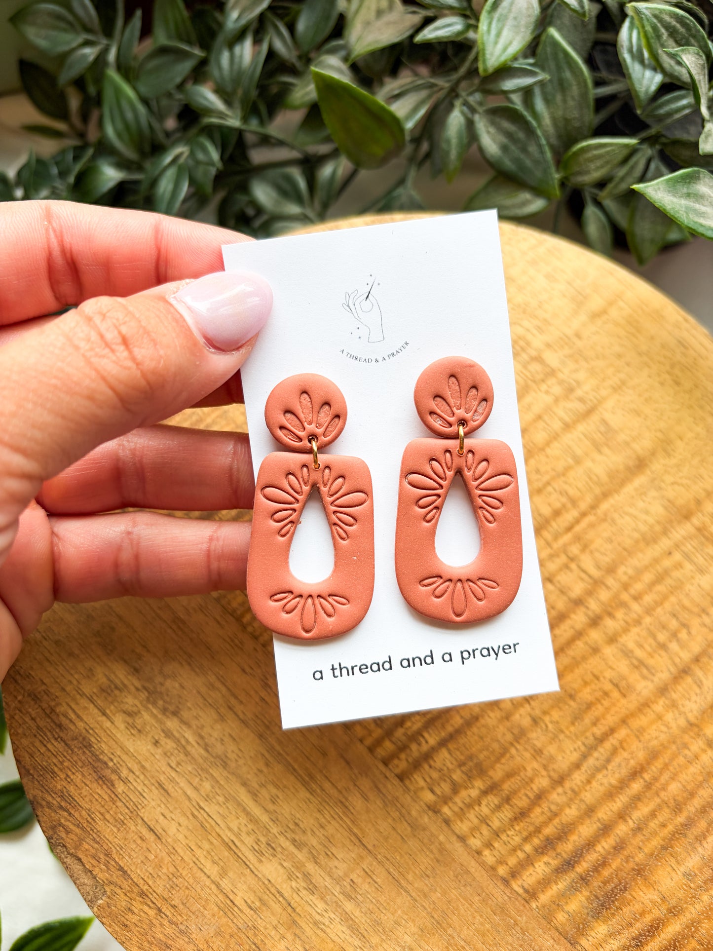 Boho Embossed Clay Earrings