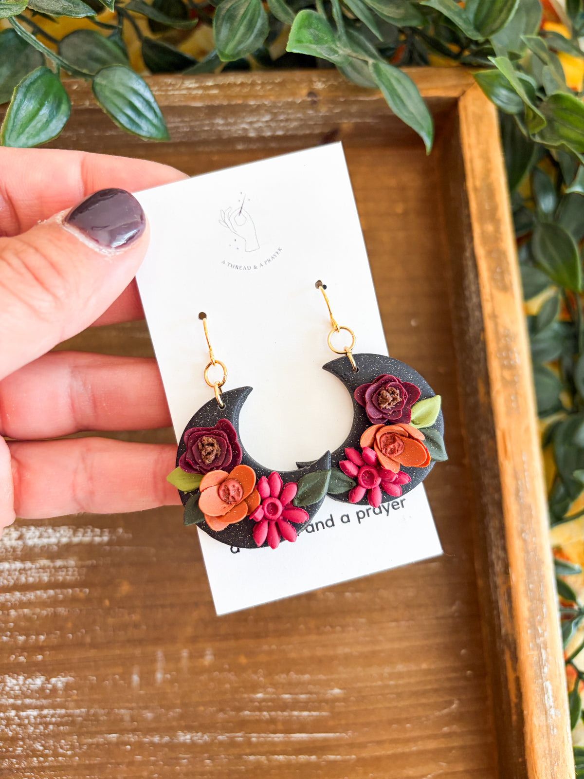 Fall Florals Clay Flower Autumn Earrings