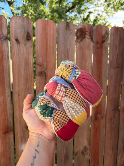 Cute Vintage Quilt Top Knot Headbands | Vintage | Comfy Headbands | Patchwork Quilt