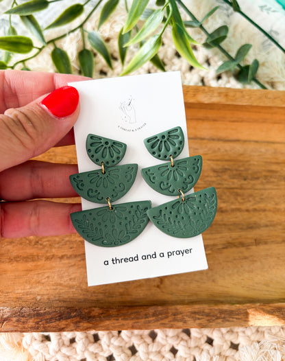 Embossed and Cute Boho Large Dangles