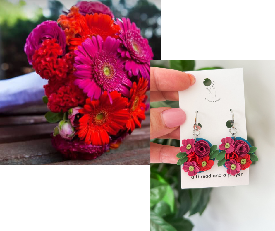 Custom Bridal Bouquet Re-Creation Earrings