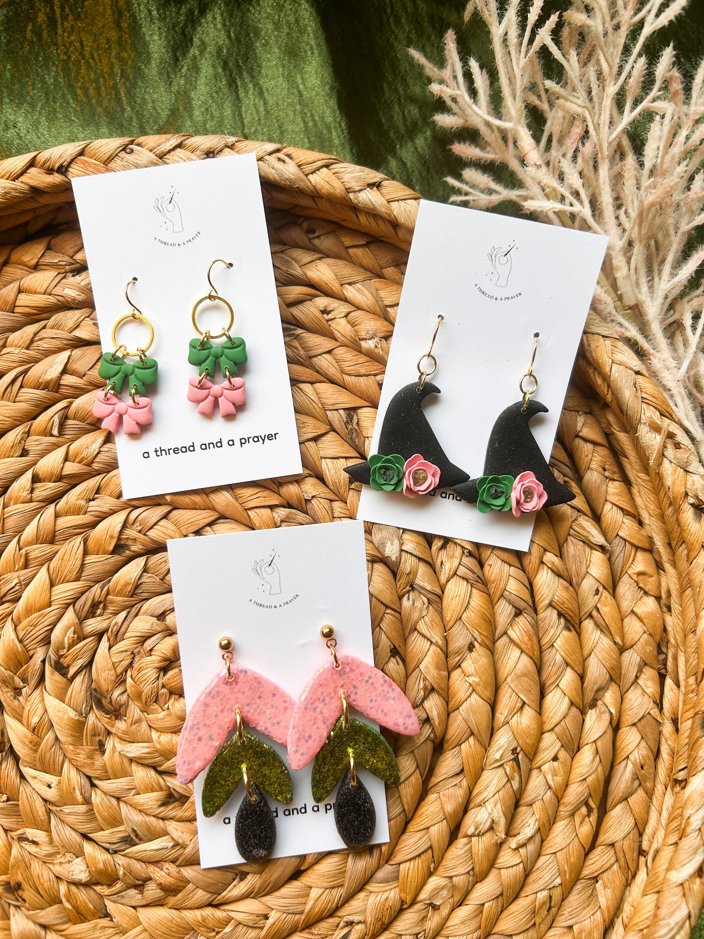 Wicked Earrings | Green and Pink | Elphaba and Glinda | Glitter