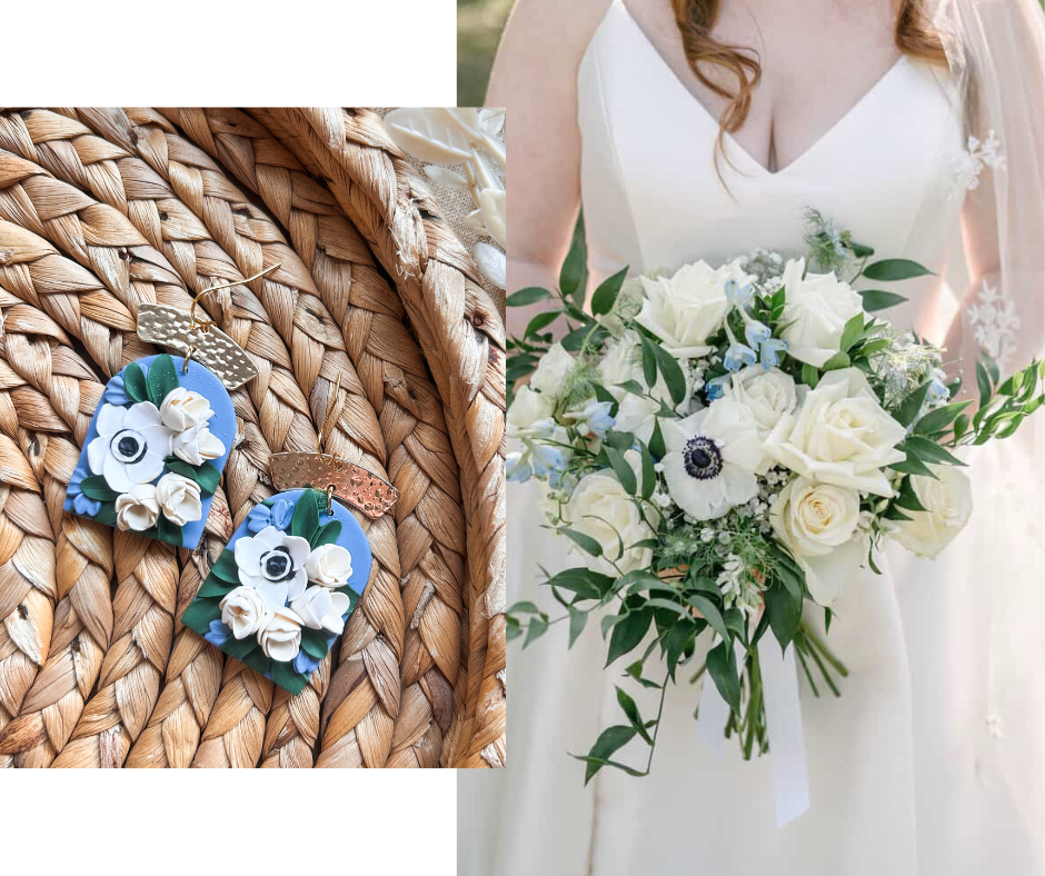Custom Bridal Bouquet Re-Creation Earrings