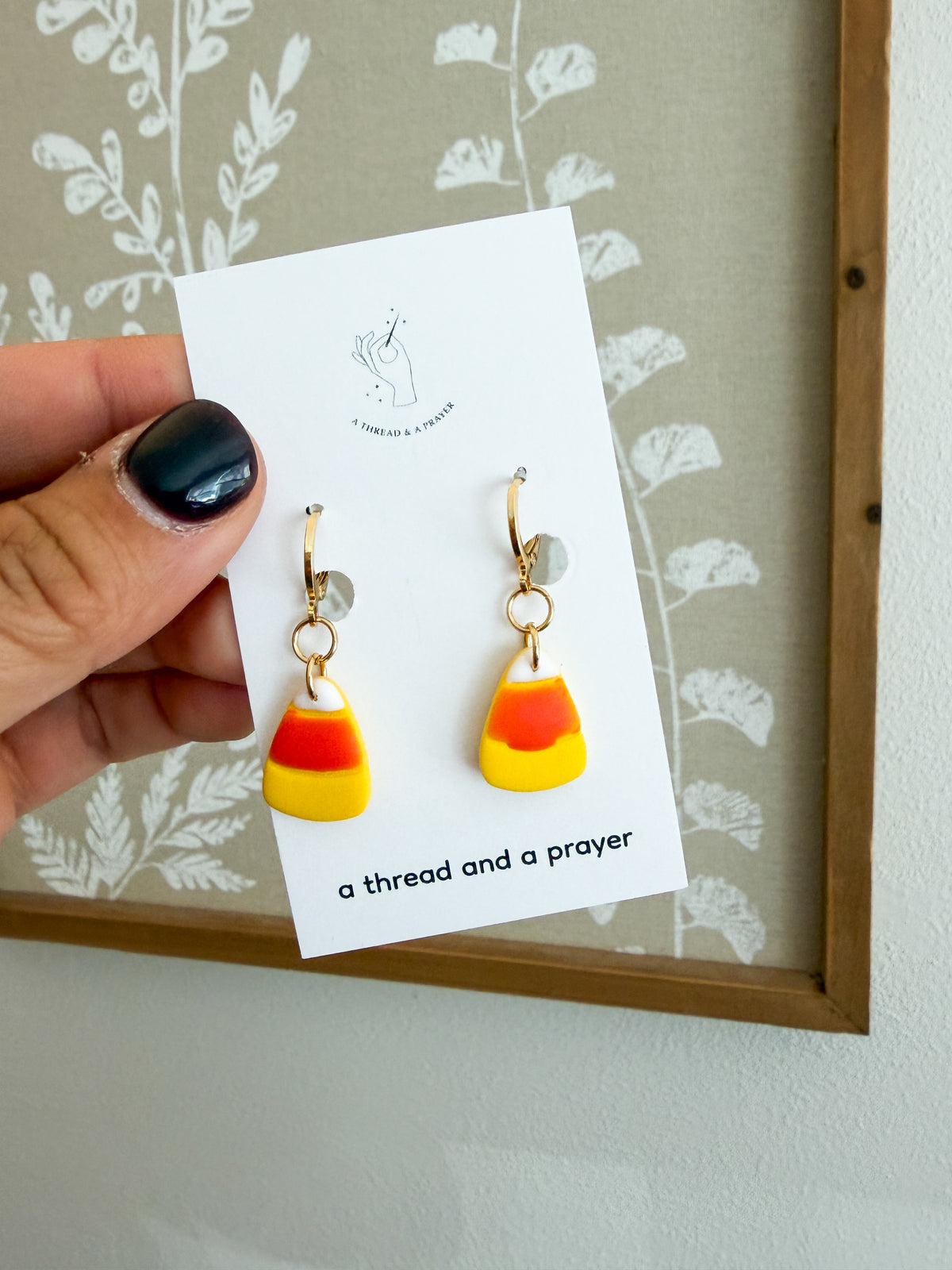 Ghosts and Candy Corn Halloween Earrings