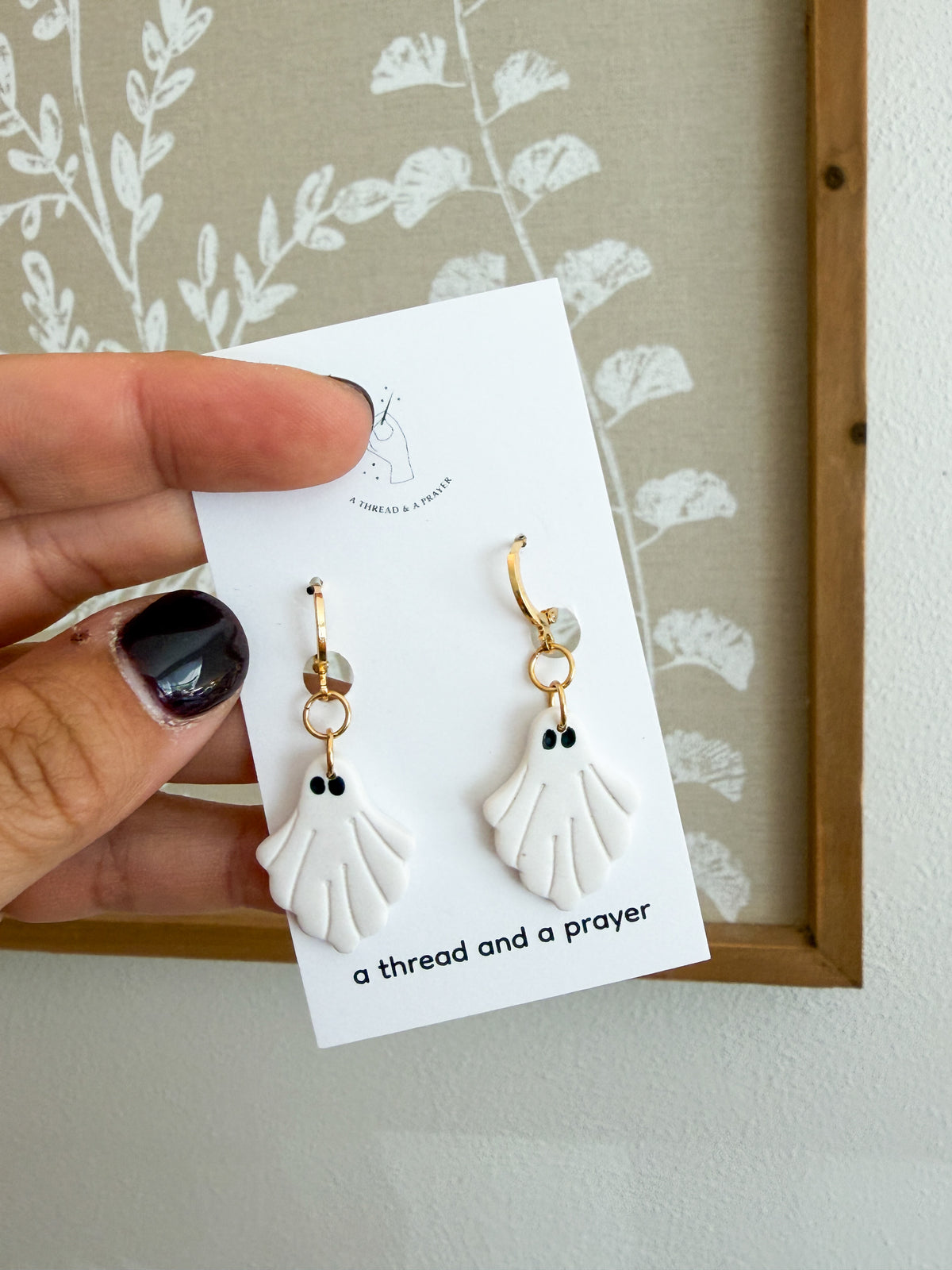 Ghosts and Candy Corn Halloween Earrings