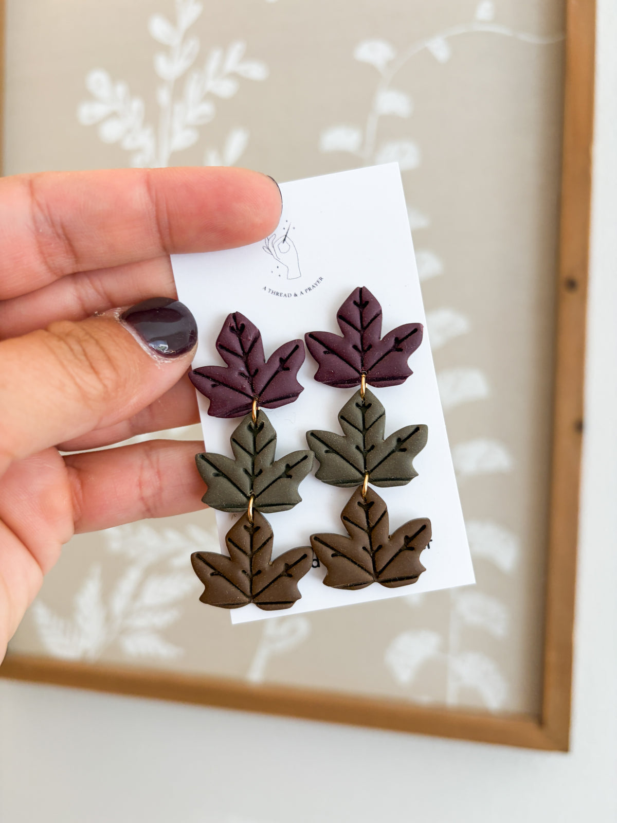 Autumn Falling Leaves Clay Earrings